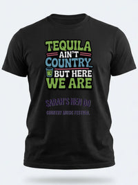 Personalised Country Weekender Unisex Tee — black tee, front view