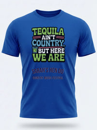 Personalised Country Weekender Unisex Tee — royal blue tee, front view