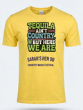 Personalised Country Weekender Unisex Tee — daisy yellow tee, front view
