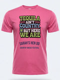 Personalised Country Weekender Unisex Tee — pink tee, front view