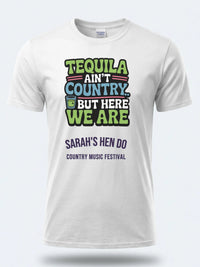 Personalised Country Weekender Unisex Tee — white tee, front view