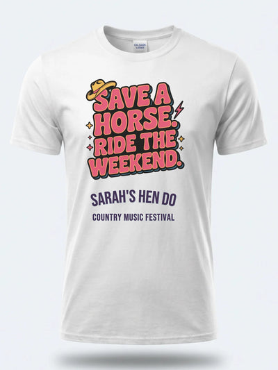 Personalised Country Weekender Unisex Tee – Savea Horse Ride the Weekend