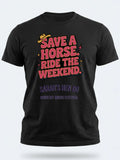 Personalised Country Weekender Unisex Tee | Savea Horse Ride the Weekend | Shirt Dress Loud