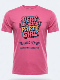 Personalised Country Weekender Unisex Tee | Very important party girl | Shirt Dress Loud
