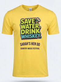 Personalised Country Weekender Unisex Tee | Save Water Drink Whiskey | Shirt Dress Loud