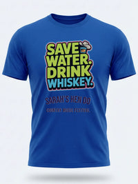 Personalised Country Weekender Unisex Tee | Save Water Drink Whiskey | Shirt Dress Loud