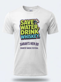 Personalised Country Weekender Unisex Tee | Save Water Drink Whiskey | Shirt Dress Loud