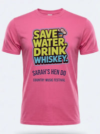 Personalised Country Weekender Unisex Tee | Save Water Drink Whiskey | Shirt Dress Loud