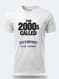 Personalised Back to 2000s Big Weekender Tee — white tee, front view