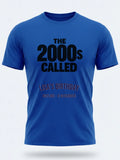 Personalised Back to 2000s Big Weekender Tee — royal blue tee, front view