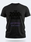 Personalised Back to 2000s Big Weekender Tee — black tee, front view
