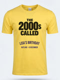 Personalised Back to 2000s Big Weekender Tee — daisy yellow tee, front view