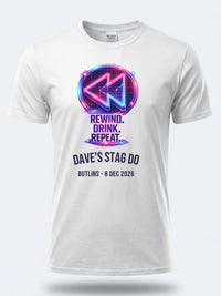 Personalised Ultimate '80s Big Weekender Tee — white tee, front view