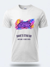Personalised Ultimate '80s Big Weekender Tee | Custom This Weekend is Electric Event Shirt Dress Loud