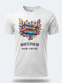Personalised Ultimate '80s Big Weekender Tee | Custom Oversized Cassette Event Shirt Dress Loud