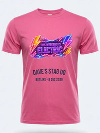Personalised Ultimate '80s Big Weekender Tee | Custom This Weekend is Electric Event Shirt Dress Loud