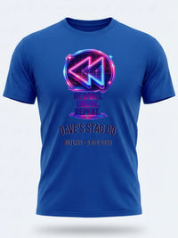 Personalised Ultimate '80s Big Weekender Tee — royal blue tee, front view