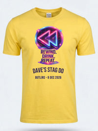 Personalised Ultimate '80s Big Weekender Tee — daisy yellow tee, front view