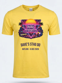 Personalised Ultimate '80s Big Weekender Tee | Custom Synths Drinks Dancefloors Event Shirt Dress Loud