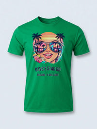 Personalised Ultimate '80s Big Weekender Tee | Custom Miami Vice Event Shirt Dress Loud
