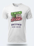 Personalised 90s Reloaded Big Weekender Tee — white tee, front view