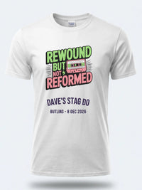 Personalised 90s Reloaded Big Weekender Tee — white tee, front view
