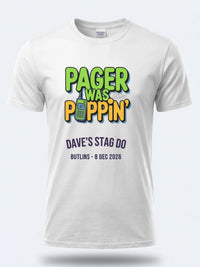 Personalised 90s Reloaded Big Weekender Tee — white tee, front view