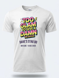 Personalised 90s Reloaded Big Weekender Tee — white tee, front view