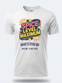Personalised 90s Reloaded Big Weekender Tee — white tee, front view