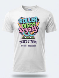 Personalised 90s Reloaded Big Weekender Tee — white tee, front view