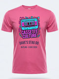 Personalised 90s Reloaded Big Weekender Tee — pink tee, front view