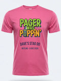 Personalised 90s Reloaded Big Weekender Tee — pink tee, front view