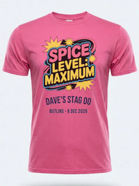 Personalised 90s Reloaded Big Weekender Tee — pink tee, front view