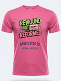 Personalised 90s Reloaded Big Weekender Tee — pink tee, front view