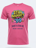 Personalised 90s Reloaded Big Weekender Tee — pink tee, front view