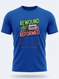 Personalised 90s Reloaded Big Weekender Tee — royal blue tee, front view