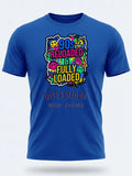 Personalised 90s Reloaded Big Weekender Tee — royal blue tee, front view