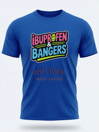 Personalised 90s Reloaded Big Weekender Tee — royal blue tee, front view