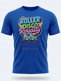 Personalised 90s Reloaded Big Weekender Tee — royal blue tee, front view
