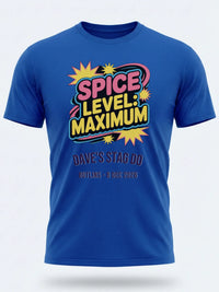 Personalised 90s Reloaded Big Weekender Tee — royal blue tee, front view