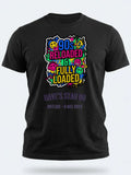 Personalised 90s Reloaded Big Weekender Tee — black tee, front view