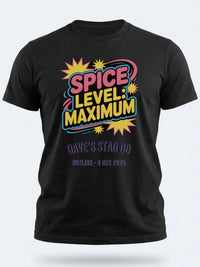 Personalised 90s Reloaded Big Weekender Tee — black tee, front view