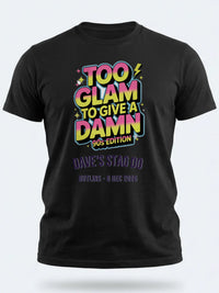Personalised 90s Reloaded Big Weekender Tee — black tee, front view