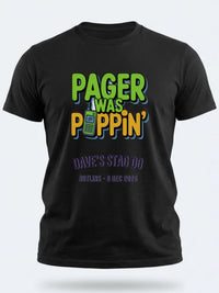 Personalised 90s Reloaded Big Weekender Tee — black tee, front view