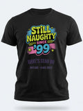 Personalised 90s Reloaded Big Weekender Tee — black tee, front view