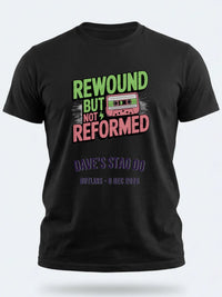 Personalised 90s Reloaded Big Weekender Tee — black tee, front view