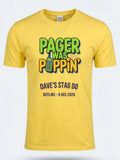 Personalised 90s Reloaded Big Weekender Tee — daisy yellow tee, front view