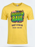 Personalised 90s Reloaded Big Weekender Tee — daisy yellow tee, front view