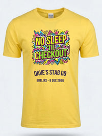 Personalised 90s Reloaded Big Weekender Tee | No Sleep Til Checkout Event Shirt Dress Loud