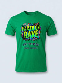 Personalised 90s Reloaded Big Weekender Tee — irish green tee, front view